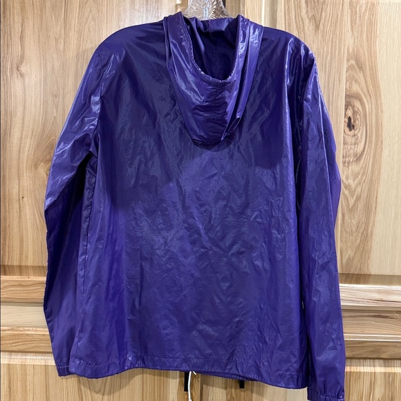 Vintage Lacoste Hooded Purple Pull Over Jacket Kangaroo Pouch Pocket Size M - Picture 5 of 9